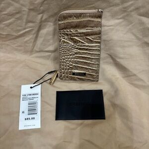 Brahmin Beige Crocodile Embossed Card Holder